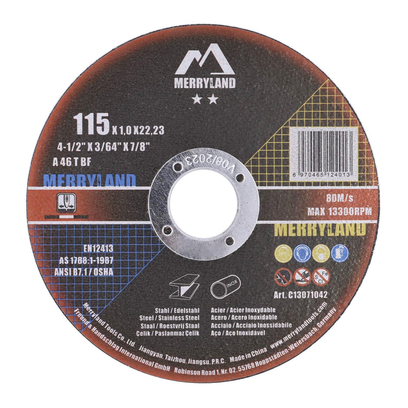Merryland 4-1/2 X 0.045 Craft-line Cut Off Wheel INOX Stainless Steel Metal Iron 25PCS 4-1/2 X 0.045 25PCS - NewNest Australia