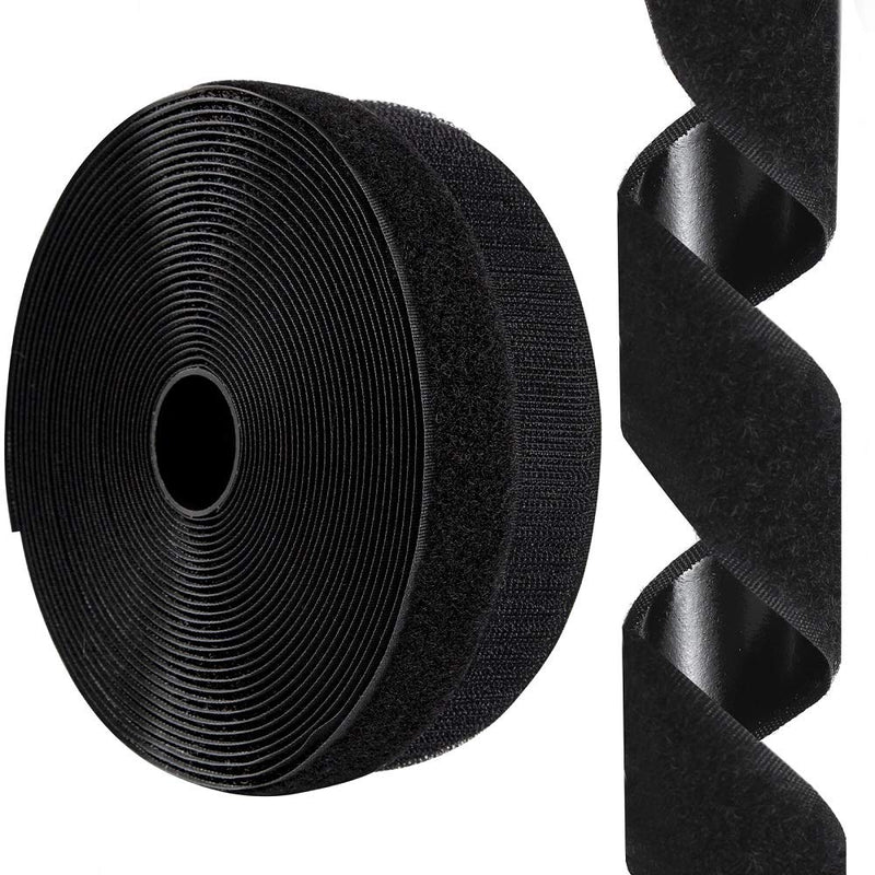 1 Inch x 26 Feet Hook and Loop Tape Sticky Back Fastener Roll, Nylon Self Adhesive Heavy Duty Strips Fastener for Home Office School Car and Crafting Organization 26ft x 1in Black 1 - NewNest Australia