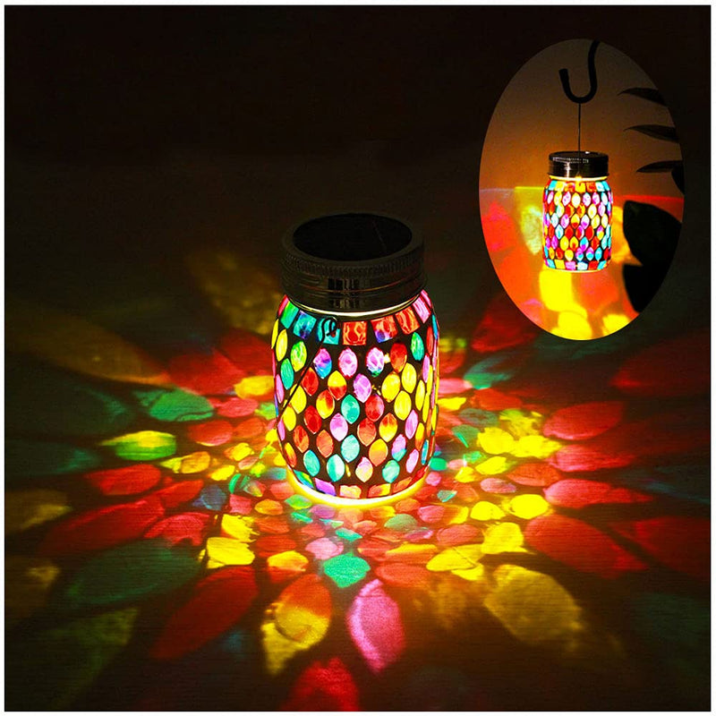 Mosaic Solar Lights Outdoor Hanging Lanterns, Rechargeable Mosaic Solar Lanterns， Outdoor Waterproof Solar Night Lights Table Lamps for Decorations Art Deco - NewNest Australia