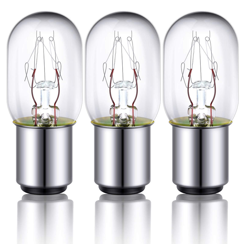 3 Pieces Sewing Machine Light Bulb Sewing Machine Incandescent Bulb Compatible with Sewing Machine with Push-in Base, 15 W, 120 V (Silver Base) Silver Base - NewNest Australia