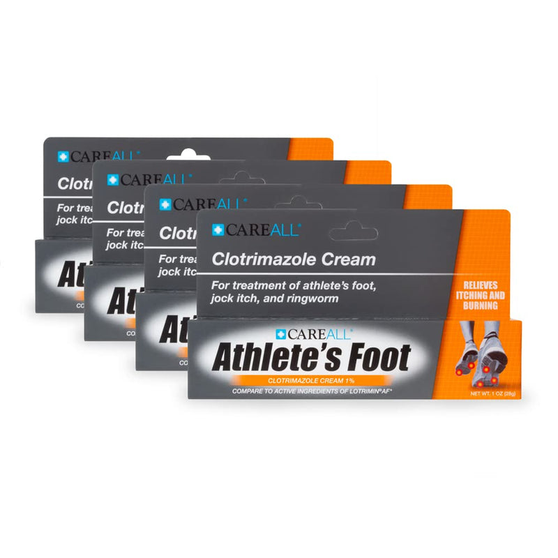 (4 Pack) CareALL® 1.0 oz. Clotrimazole Antifungal Cream 1%, Cures Most Athlete’s Foot, Jock Itch and Ringworm - NewNest Australia
