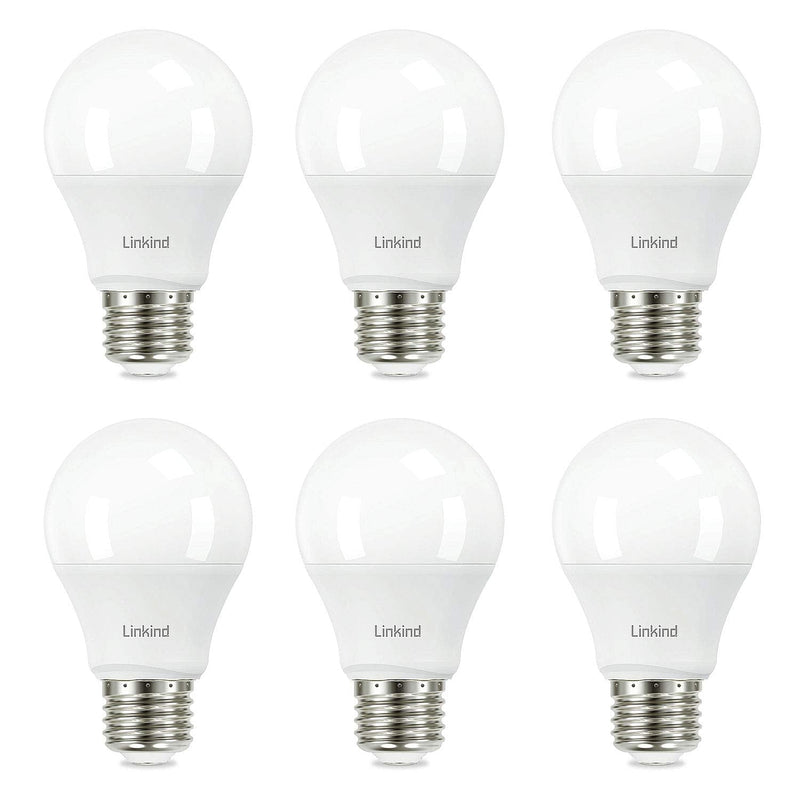 60W Equivalent, Linkind A19 LED Light Bulb, 9W 5000K Daylight, 840 Lumens, E26 Base Non-Dimmable LED Light Bulb, Standard Replacement, UL Listed, 6-Pack Daylight-60 Watt - NewNest Australia