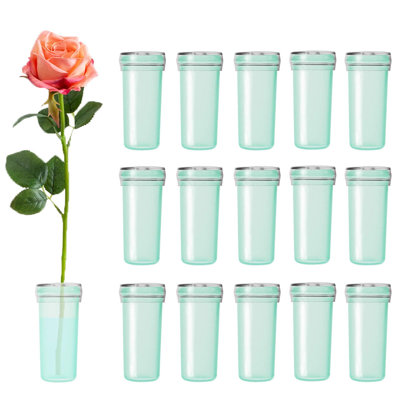 BEADNOVA Floral Water Tubes 1.6 Inch Plastic Water Tubes for Floral Flower Vials with Caps for Flower Arrangement Decoration (Green, 20 Pcs) 20pcs - NewNest Australia