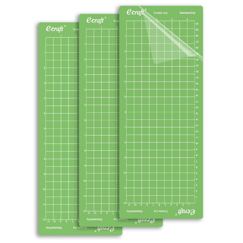 Ecraft StandardGrip 4.5X12 Inch Durable Standardgrip Adhesive Sticky Quilting Joy Mats Replacement Accessories for Cricut Joy（3 Mats） Green for cricut joy 4.5X12 (3 pack) - NewNest Australia