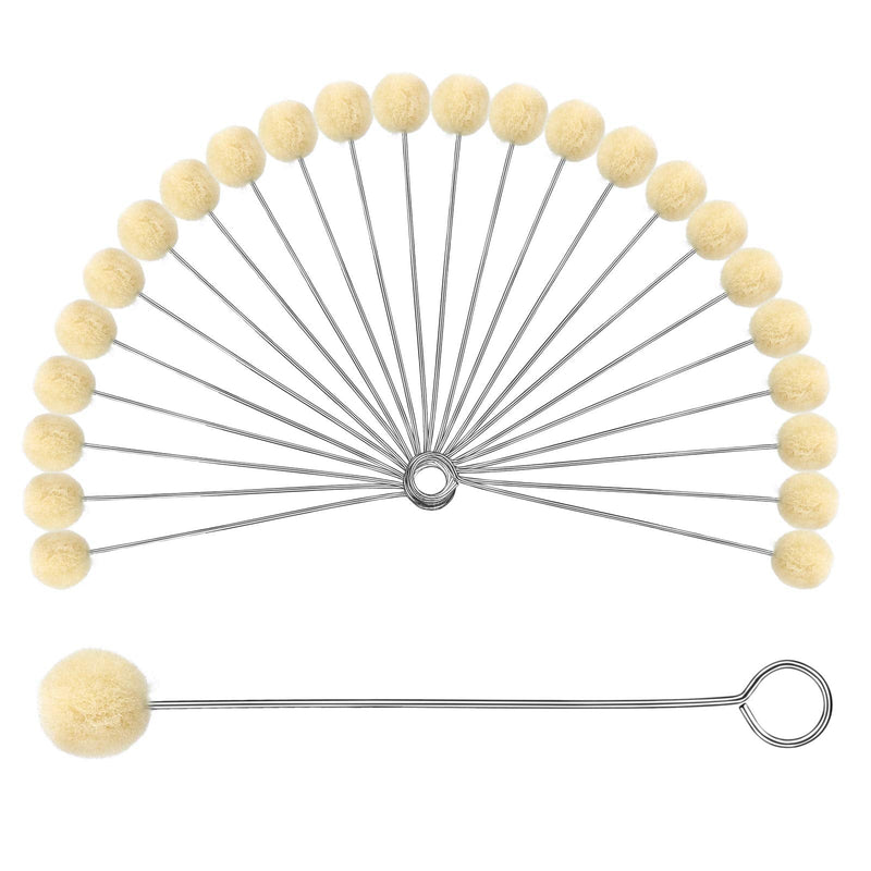 BUTUZE 25 Pcs Wool Daubers Wool Daubers Ball Brush Leather Dye Tool with Metal Handle Wool Daubers for Leather Dyes for DIY Crafts Projects - NewNest Australia