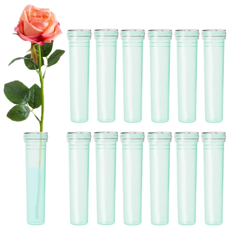 BEADNOVA Floral Water Tubes 2.8 Inch Plastic Water Tubes for Floral Flower Vials with Caps for Flower Arrangement Decoration (Green, 20 Pcs) 20pcs - NewNest Australia