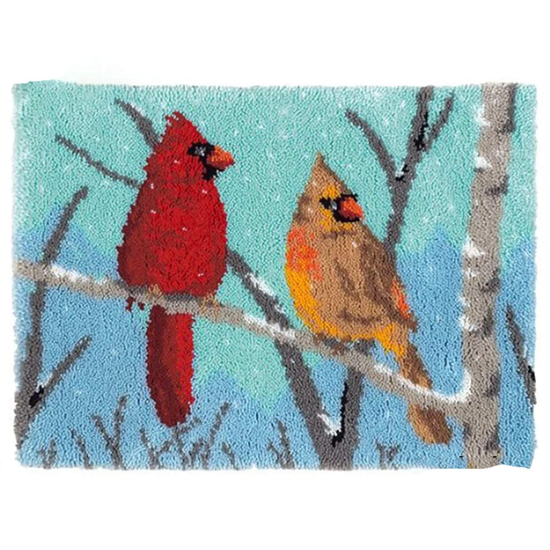 Latch Hook Kits Rug, Cardinal Crocheting Carpet Rug with Printed Canvas for Kids Adults Beginners, 20.5X15 Inch 2 - Cardinal - NewNest Australia