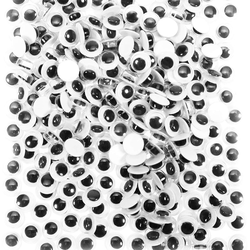 TOAOB 150pcs 6mm Plastic Wiggle Googly Eyes Self Adhesive Black Round Sticker Eyes DIY Arts Crafts Scrapbooking Accessories - NewNest Australia
