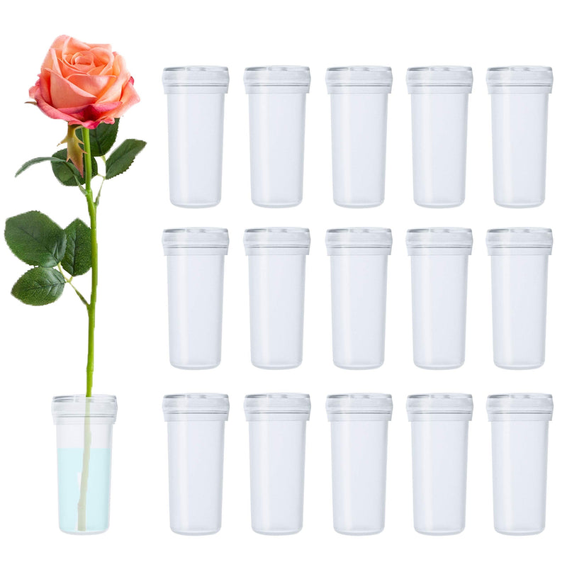 BEADNOVA Floral Water Tubes 1.6 Inch Plastic Water Tubes for Floral Flower Vials with Caps for Flower Arrangement Decoration (Clear, 20 Pcs) 20pcs - NewNest Australia