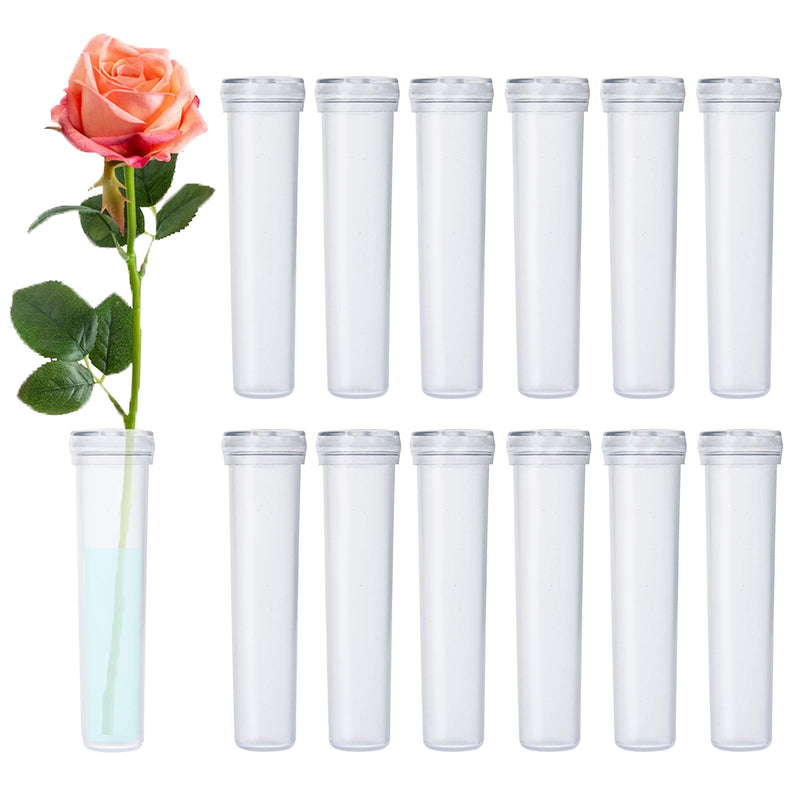 BEADNOVA Floral Water Tubes 2.8 Inch Plastic Water Tubes for Floral Flower Vials with Caps for Flower Arrangement Decoration (Clear, 20 Pcs) 20pcs - NewNest Australia