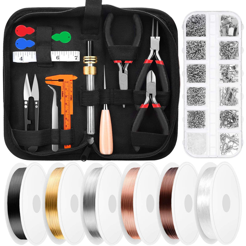 Thrilez Jewelry Wire Wrapping Jewelry Making Supplies Kit with Craft Ring Wire, Jewelry Tools, Jewelry Pliers and Jewelry Findings for Jewelry Repair, Wire Wrapping and Beading - NewNest Australia