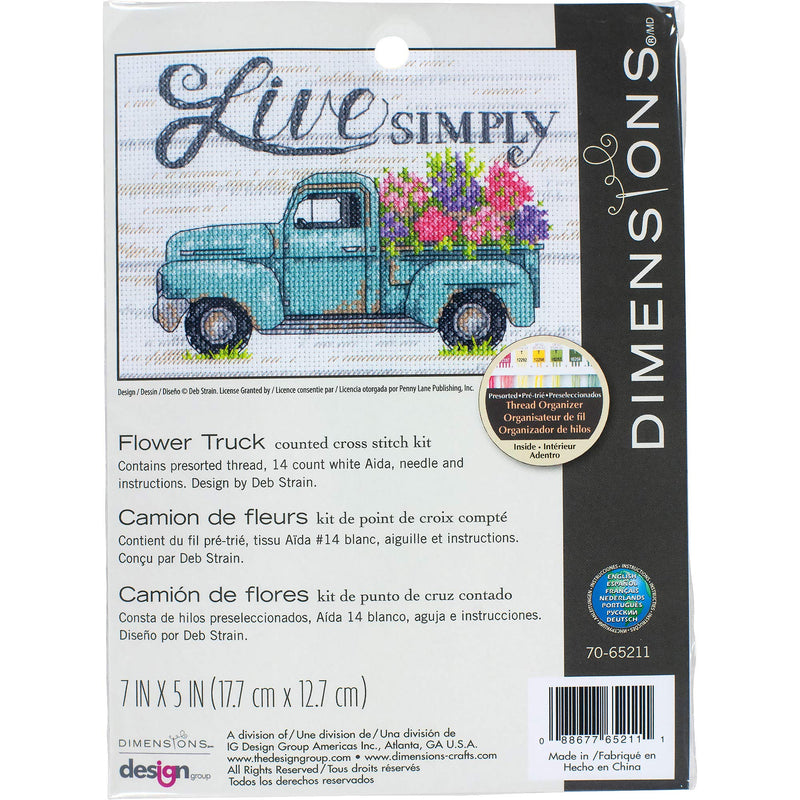 Dimensions Flower Truck Counted Cross Stitch Kit, Multi-Color - NewNest Australia