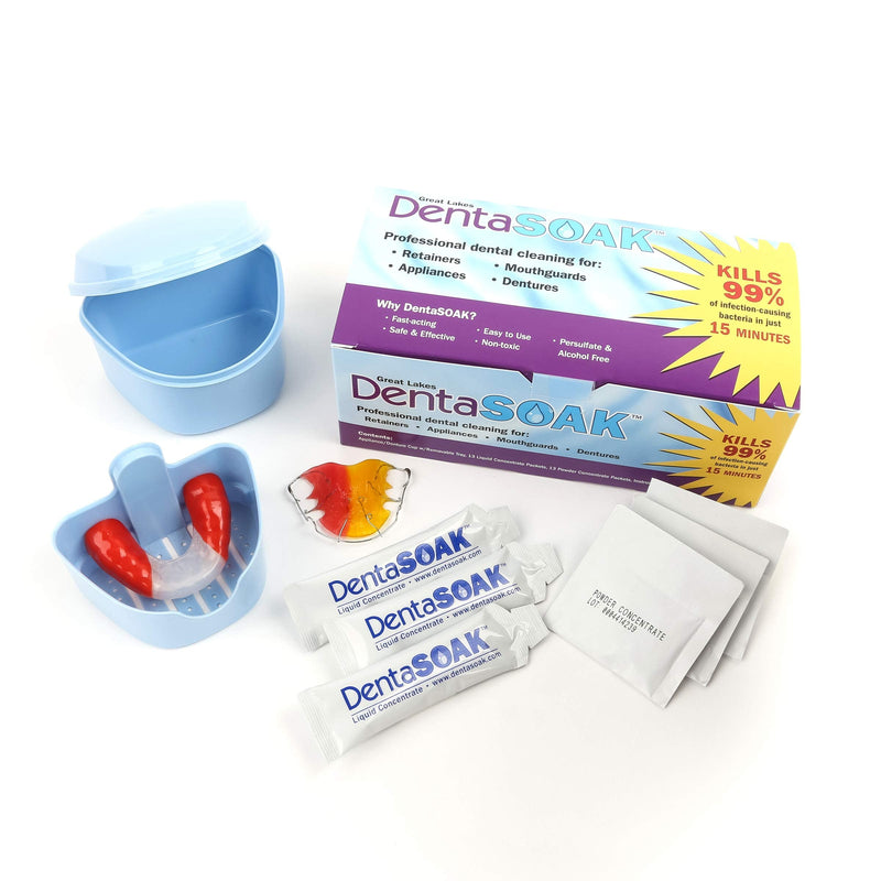 DentaSOAK® Starter Kit - Mouthguard, Retainer, Denture, Appliance Cleaner – 100% Safe - Persulfate Free – Non-Toxic & Alcohol Free – 3 Month Supply – Mint Scented - NewNest Australia