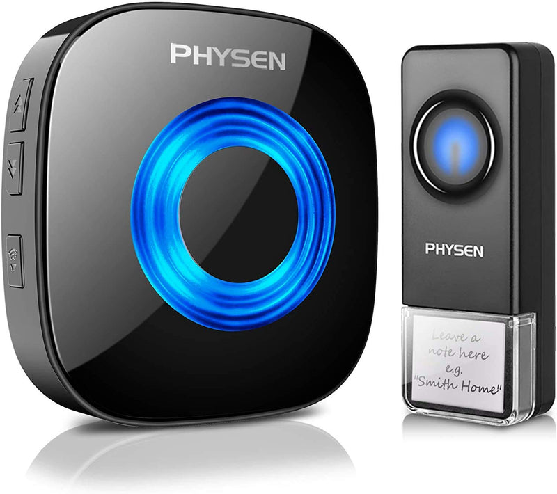 Wireless Doorbell, PHYSEN Waterproof Door bell Chimes for Home Operating at over 1300-ft Range 58 Adjustable Melodies 5 Volume Levels Door Alarm kit with LED Strobe (1 Button +1 Receiver) 1 Button + 1 Receiver - NewNest Australia