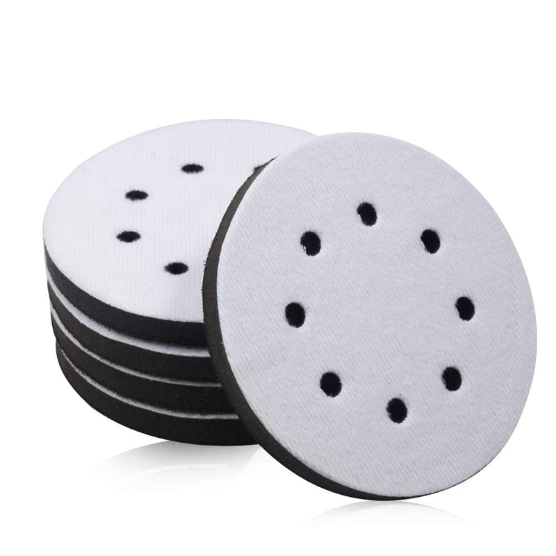 SPEEDWOX 5 Inch 8 Holes Hook and Loop Soft Sponge Cushion Interface Buffer Pad Sanding Discs Pad 5 Packs Soft Foam Buffering Pad for Drill Grinder Rotary Tools 5" 8 hole - NewNest Australia