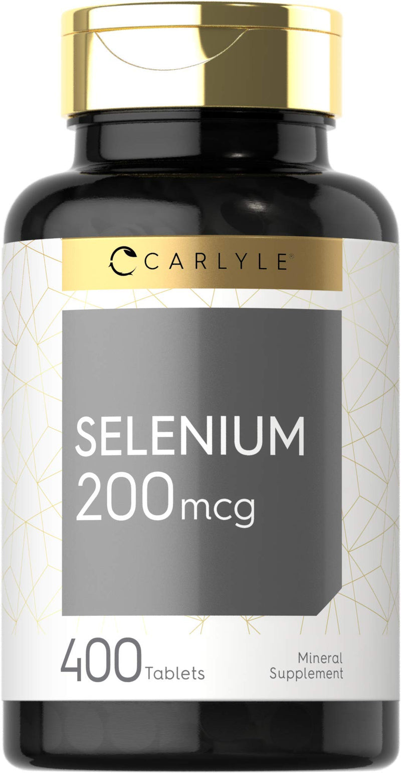 Selenium 200mcg | 400 Tablets | Vegetarian, Non-GMO & Gluten Free Supplement | by Carlyle - NewNest Australia