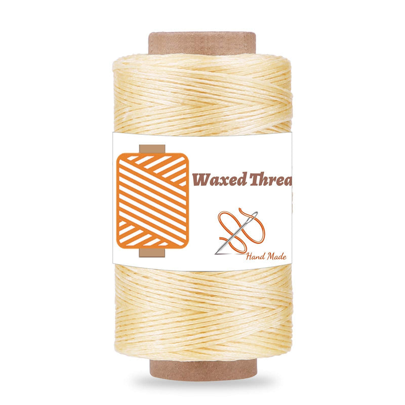 Qmnnma Waxed Thread 250m/273Yard, Leather Sewing Waxed Thread Cord, 150D Waxed Book Binding Thread, Waxed Coated Thread for Beginners Leather Craft DIY Bags Wallets, Shoe Repairing, Jewelry Making Apricot - NewNest Australia