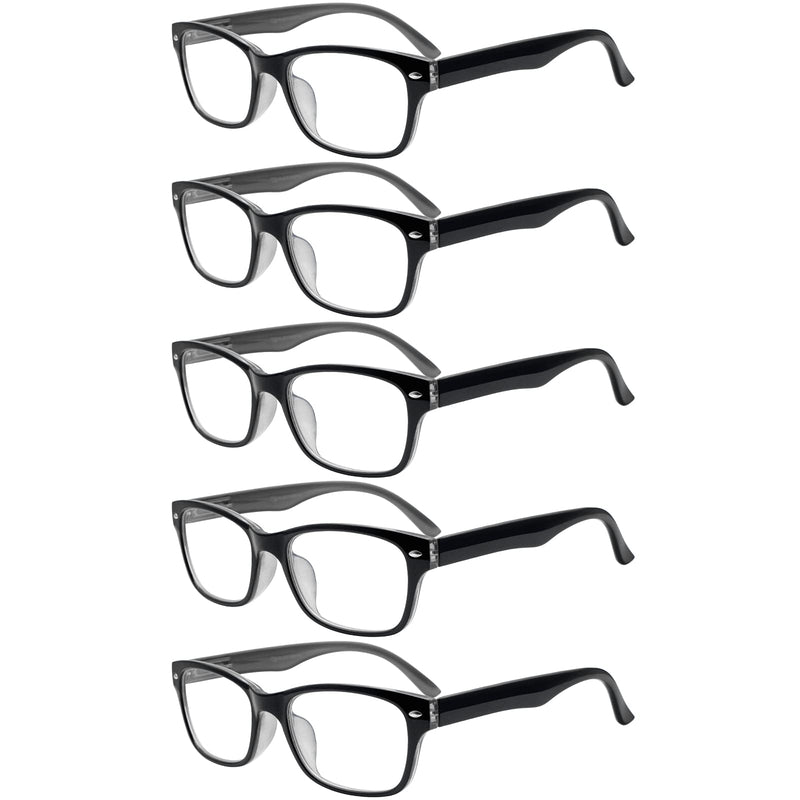 SIGVAN Reading Glasses 5 Packs Blue Light Blocking Eyeglasses Quality Spring Hinge Colorful Computer Readers for Women Men 5 Black 0.0 x - NewNest Australia