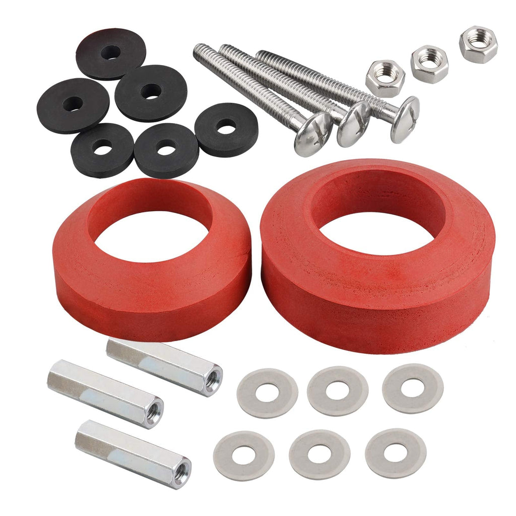 iFealClear Universal Toilet Tank To Bowl Gaskets &Bolt Kit,Hardware Fits Most 2-Inch/2.5-Inch Flush Valve opening Toilet Tanks-Red Bolts with 2 In Gaskets Red - NewNest Australia