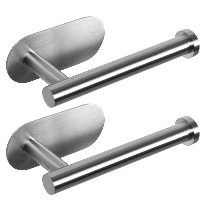 HouseAid Self Adhesive Toilet Paper Holder for Bathroom Stainless Steel Adhesive Toilet Roll Holder No Drilling Stick on Wall Brushed Nickel (2 Pack) Brushed Nickel (2 Pack) - NewNest Australia