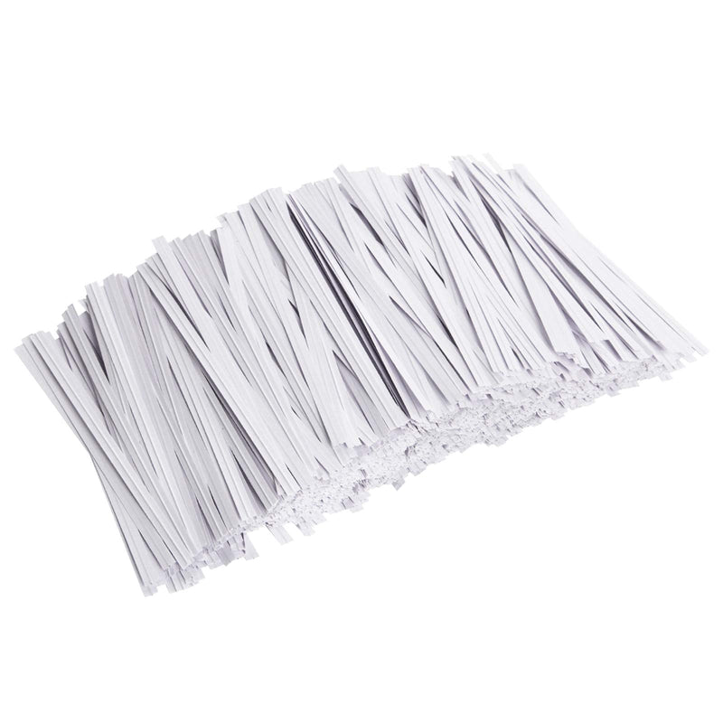 Unves 1000 Pcs White Paper Twist Ties Reusable Bread Ties for Bags Candy Coffee Cello Cake Pops (4 Inches) white-1000 Pcs - NewNest Australia