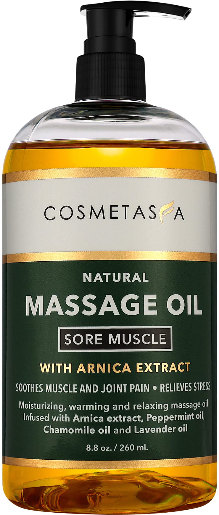 Cosmetasa Sore Muscle Massage Oil - 8.8 oz Soothes Muscle and Joint Pain with Arnica Extract, Peppermint, Chamomile, and Lavender Oil 8.8 Ounce (Pack of 1) - NewNest Australia