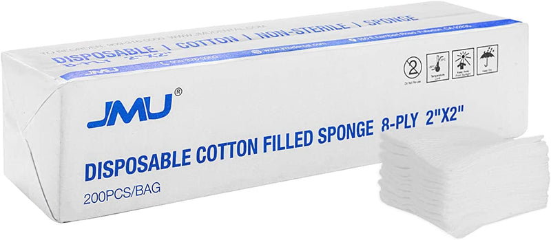 Gauze Pads 2"x 2", JMU 8-ply Cotton Gauze Pads 200pcs Non Sterile for Medical Dental Use 200 Count (Pack of 1) - NewNest Australia