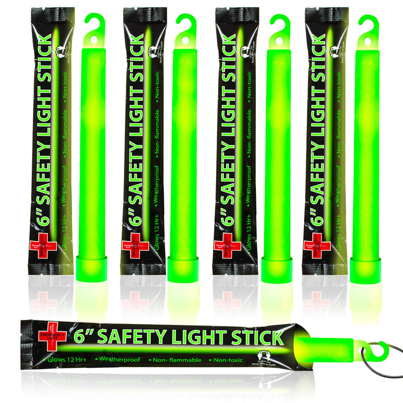 25 Ultra Bright Green Glow Sticks - Individual Packed With Lanyard - For Camping, Emergency Survival - Glow Lights for Blackouts, Hurricane and Storms- 6 Inch Chem Light Sticks with 12 Hour Duration - NewNest Australia