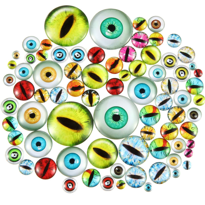 200 Pieces Halloween Glass Dragon Eye Half Round Glass Dome Cabochon Mixed Style Doll Eyes Glass for Art Dolls Props Fursuits DIY Jewelry Making 6 mm, 8 mm, 10 mm, 12 mm, 15 mm, 18 mm, 20 mm, 30 mm - NewNest Australia