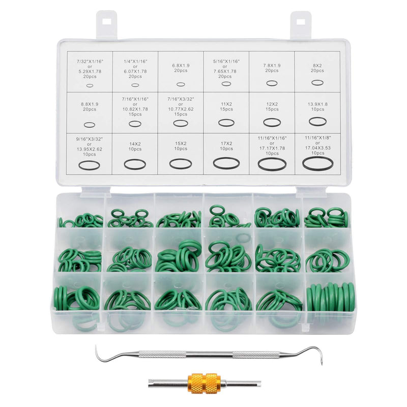 SPEEDWOX O Ring Assortment Kit 270 Pcs 18 Sizes Rubber O Ring with Valve Core Removal Tool and Double-ended Hook Sealing Gasket Washer Set for Faucet Tap Plumbing and Automotive Repair Green - NewNest Australia