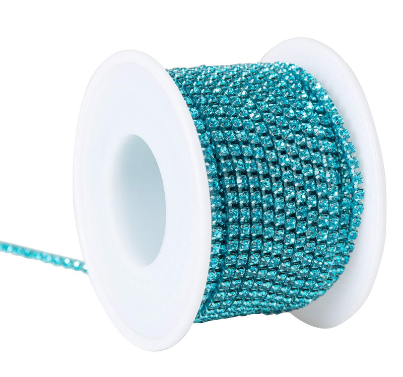 KAOYOO 10 Yards 2mm/0.08" Crystal Rhinestone Close Chain Trim Sew on Trim for Sewing Crafts,DIY Decoration,Jewelry,Wedding 2mm/0.08" Aquamarine - NewNest Australia