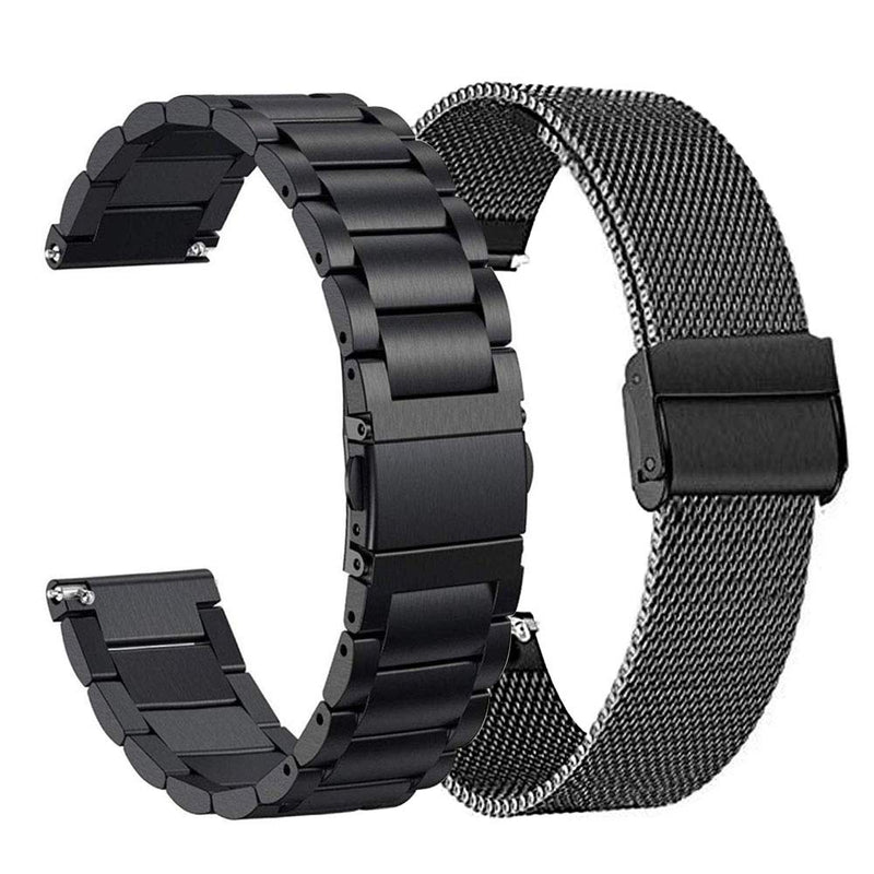 Compatible for Garmin Venu SQ Music Bands, ViCRiOR Solid Stainless Steel Watchband+ Mesh Strap Bracelet Replacement Band Strap for Garmin Venu sq/sq Music, Black - NewNest Australia