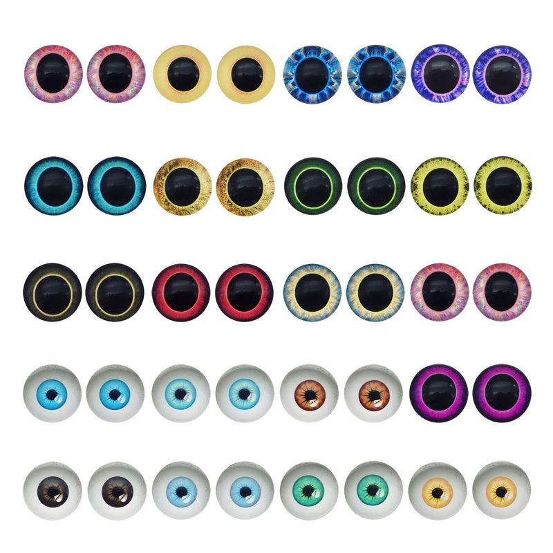 50 Pairs 6mm Glass Owl Unicorn Human Pupil Eyes for Clay Dolls Sculptures Craft DIY Finding Glue on Eyes - NewNest Australia