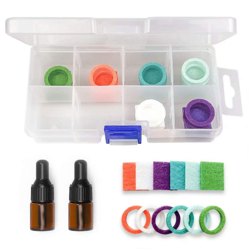 CPAP Infusion Adapter Replacement Refill Pads (24 Count) for Essential Oils - 2 2ml Amber Dropper Oils Bottles - NewNest Australia