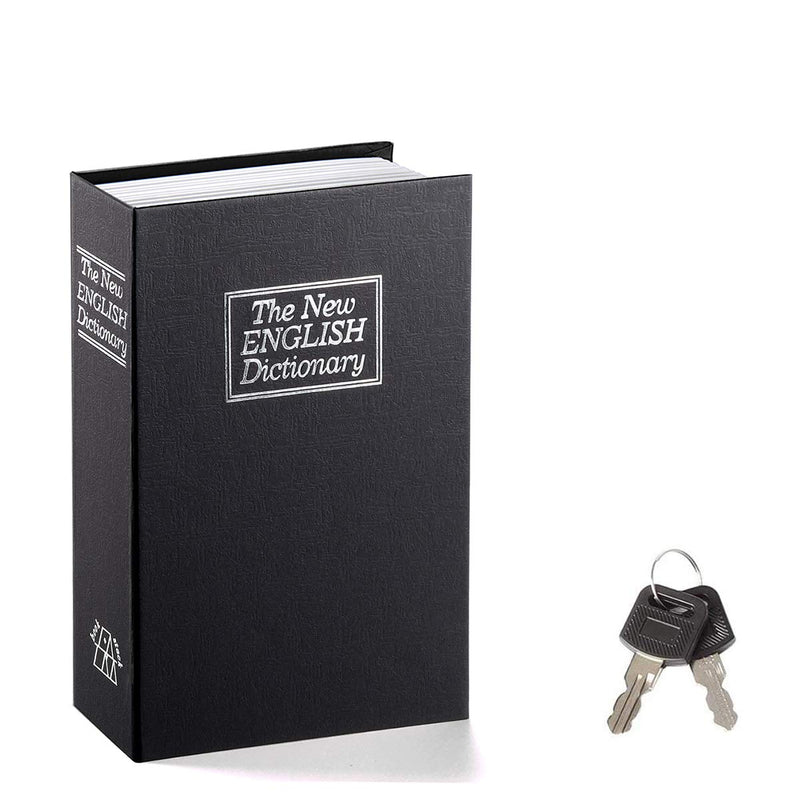 Jssmst Book Safe with Key Lock, Dictionary Diversion Book Safe Seceret Hidden Book with Safe Inside, Fake Book Money Safe Metal Lock Box Small, 7.2" x 4.6" x 2.2", Black - NewNest Australia