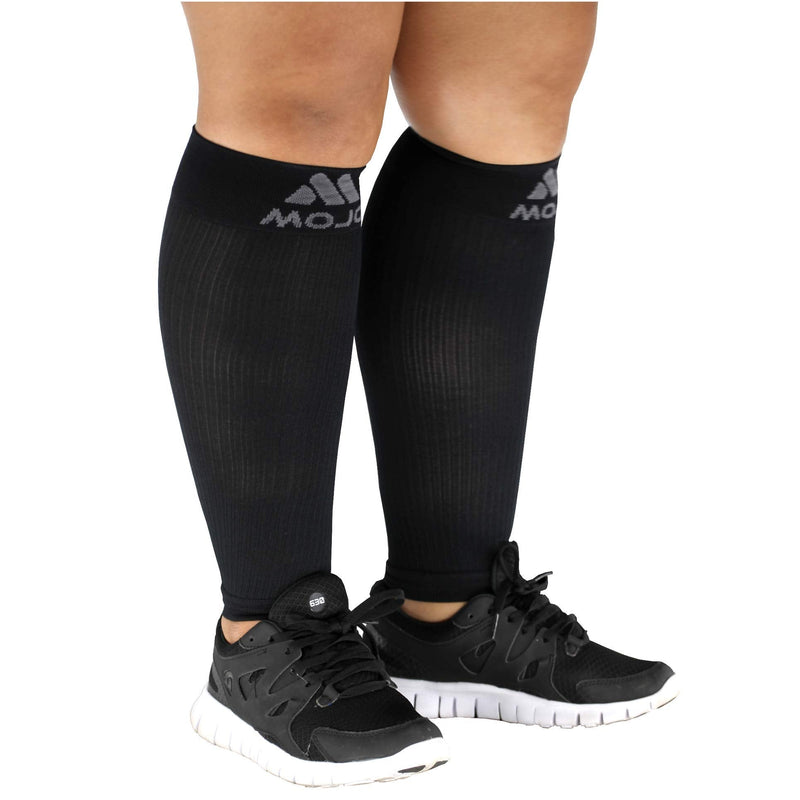 Small Mojo Calf Footless Compression Sleeves for Women and Men - 20-30mHg (Black) Small Black - NewNest Australia