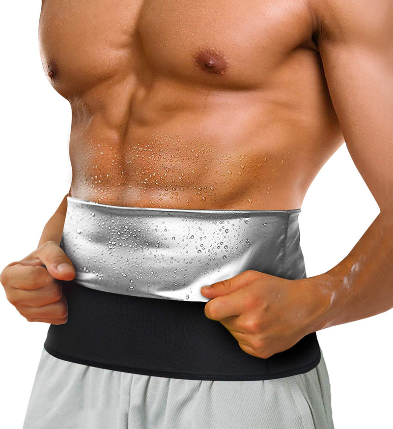 LODAY Waist Trimmer for Men Weight Loss,Stomach Trainer Sweat Workout Shaper,Neoprene-Free Slimming Sauna Belt Black Medium - NewNest Australia