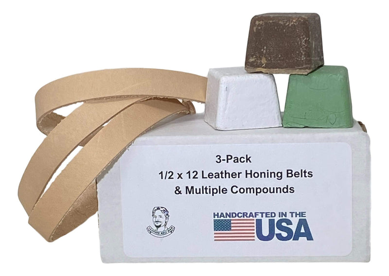 1/2" x 12" Leather Honing & Polishing Belt -Strop Fits Original Work Sharp Machine (3 Pack) 3 Pack - NewNest Australia