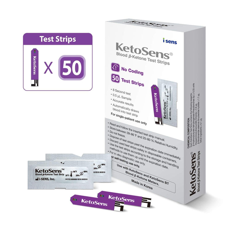 KetoSens Blood Ketone Test Strips - Ideal for The Keto Diet and Ketosis Monitoring - Includes 50 Test Strips - NewNest Australia