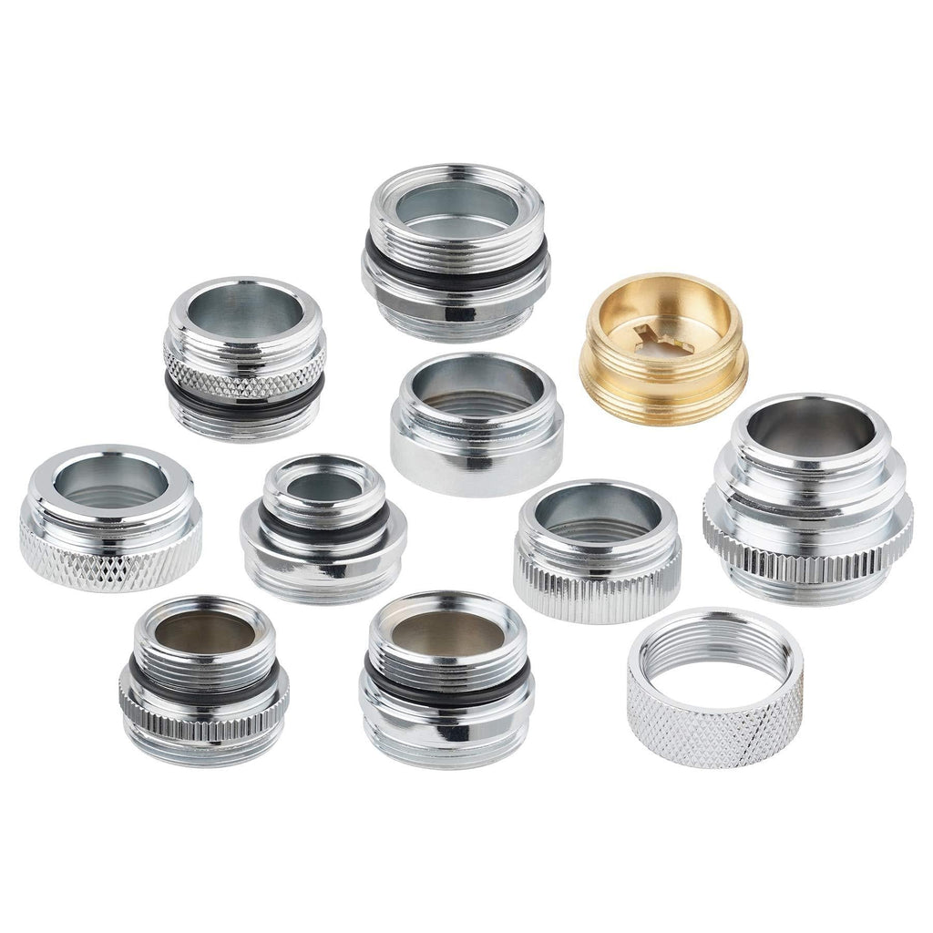 11 PCS Faucet Adapter Kit, Brass Aerator Adapter Set Male Female Kitchen Sink Faucet Adapter Converter to Faucet Aerator, Garden Hose, Standard Hose in RV, Garden, Bathroom, Kitchen, Laundry Room Sink - NewNest Australia