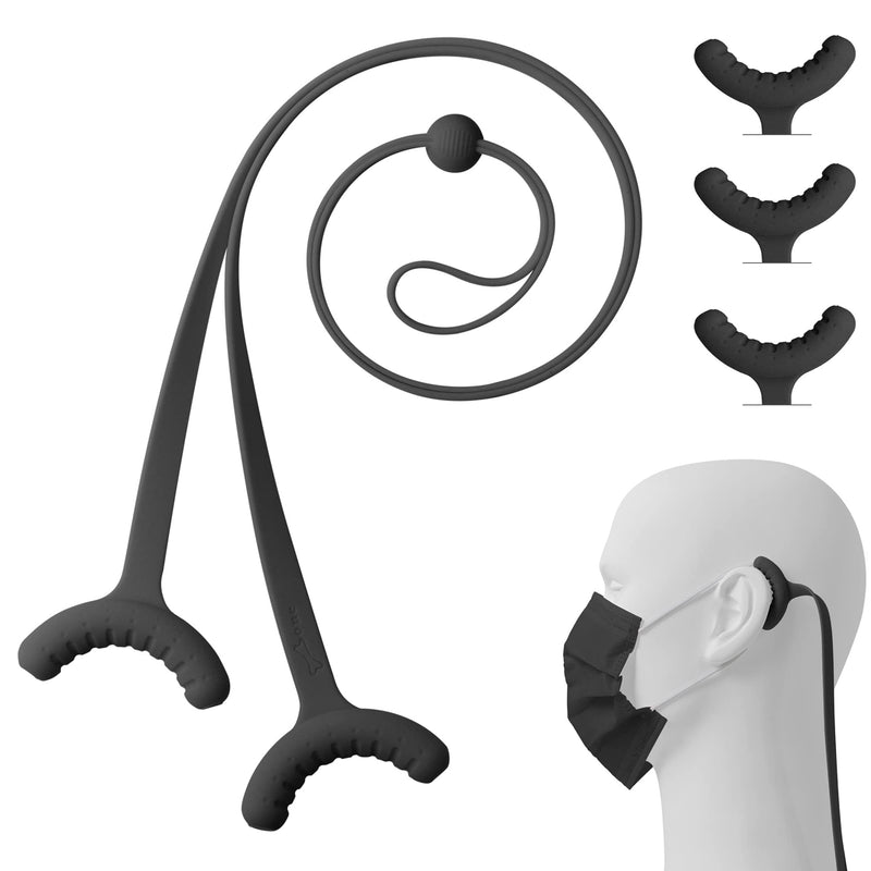 Bone Lanyard Mask Tie (3 Packs) Adjustable Reusable Mask Holder with Lanyard, Silicone Mask Extender for Masks, Breathable Mask Ear Savers Pressure Relief for Adults Kids (Black) 3 Count (Pack of 1) 1. Mask Lanyard (Long) - Black - NewNest Australia