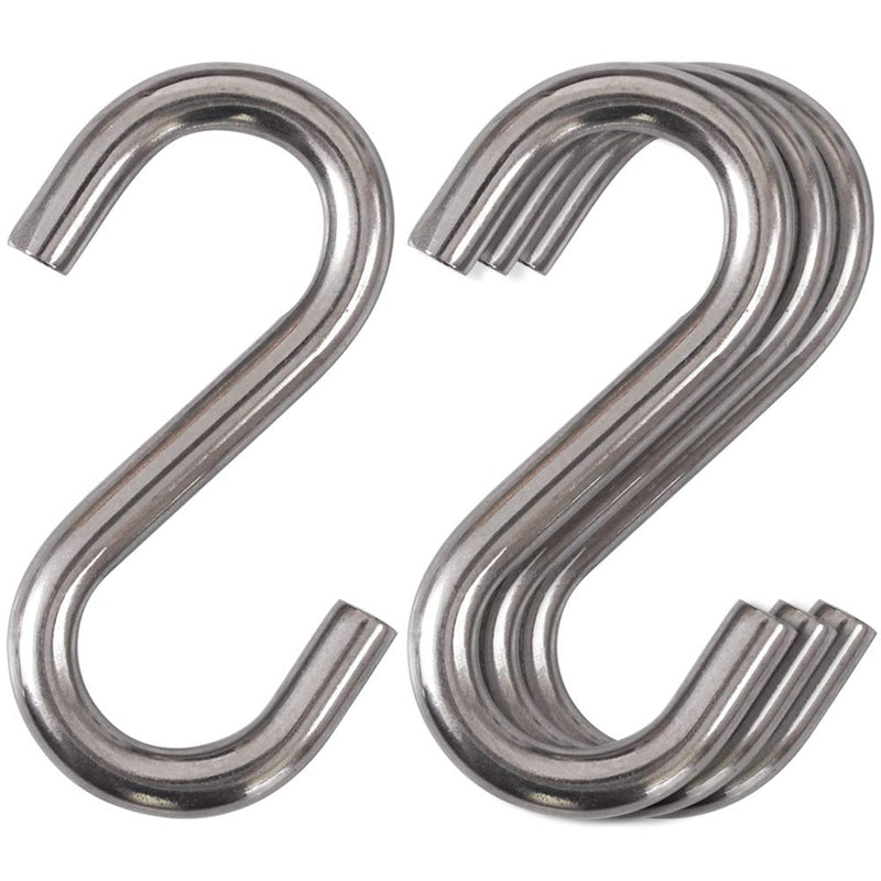 Cozihom Heavy-Duty 304 Stainless Steel S Hooks, 3 Inch Hammock, Swing S Hooks, Industrial Grade Quality Utility Hooks 4 Packs - NewNest Australia