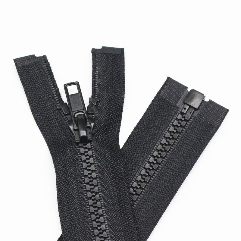 YaHoGa 2PCS #5 6 Inch Separating Jacket Zippers for Sewing Coats Jacket Zipper Black Molded Plastic Zippers Bulk (6" 2pc) 6" 2pcs - NewNest Australia