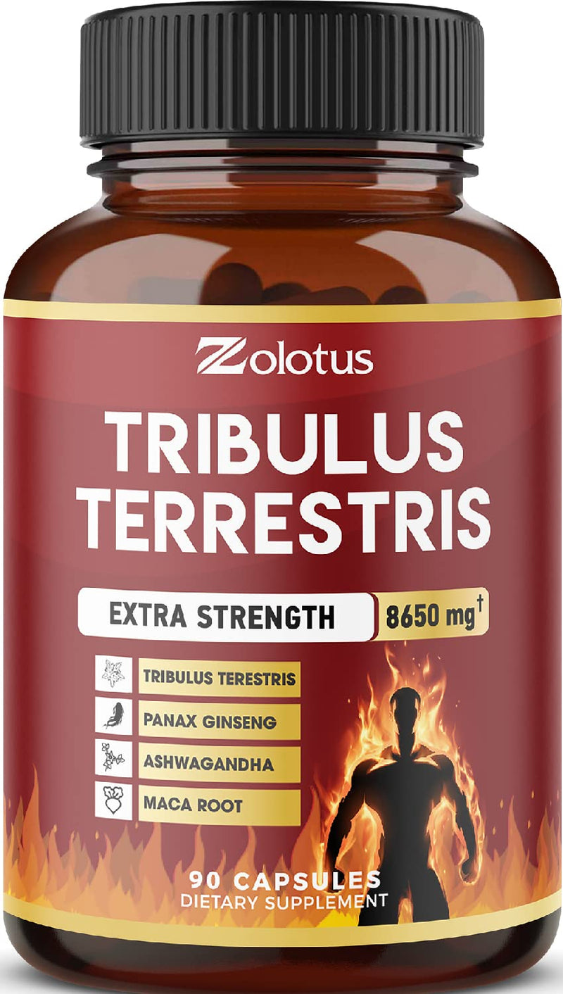 Tribulus Terrestris, 8650mg Per Capsule, Highest Potency with Ashwagndha, Panax Ginseng, Saw Palmetto, Maca, Shilajit. Boost Energy, Mood, Stamina & Performance, for Men & Women, 3 Months Supply. - NewNest Australia