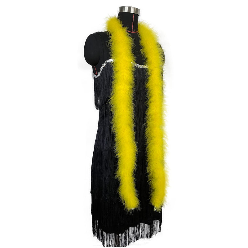 2 Yards 20g Fluffy Marabou Feather Boa for DIY Craft Sewing Trim Home Wedding Party Decoration-Yellow yellow - NewNest Australia