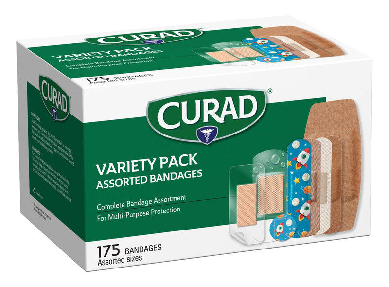 CURAD Family Bandage Variety Pack, 4 Styles Included; Waterproof, Galaxy, Flex-Fabric, Heavy Duty, 175 Bandages - NewNest Australia
