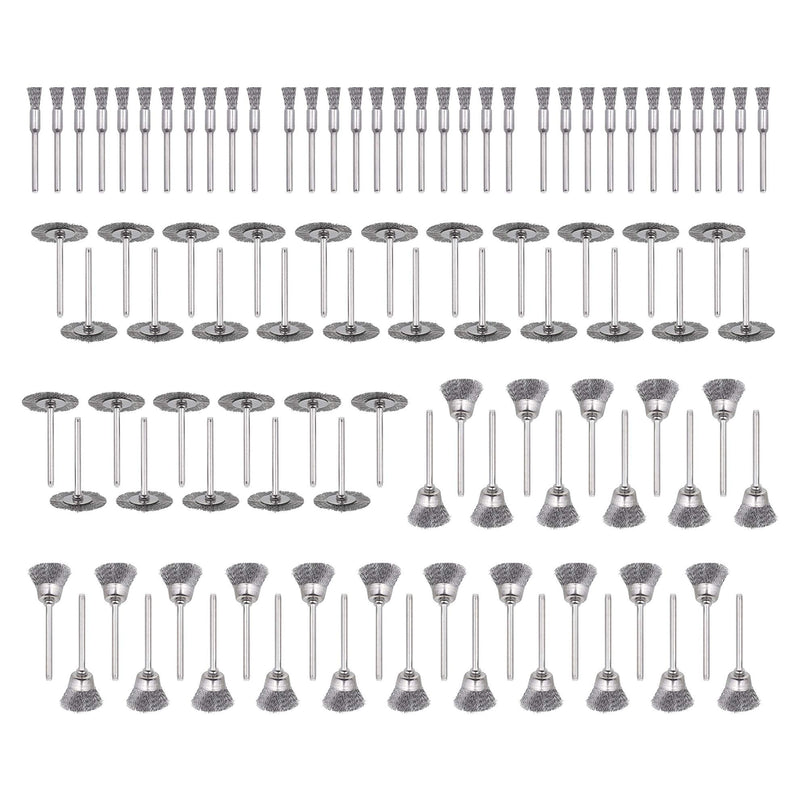 Mixiflor 99 Pcs Wire Brushes Set,Steel Wire Wheels Pen Brushes Set Kit Accessories for Rotary Tool-1/8"(3mm) Shank - NewNest Australia
