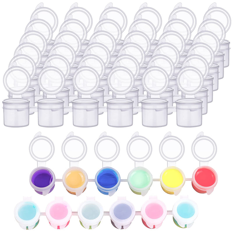 36 Empty Paint Pots with Lids, 5 ml/0.17 oz Clear Paint Cup Pot Strips with Lids, Easy to Open Painting Arts Crafts for Kids Classroom School Painting Art Supplies - NewNest Australia