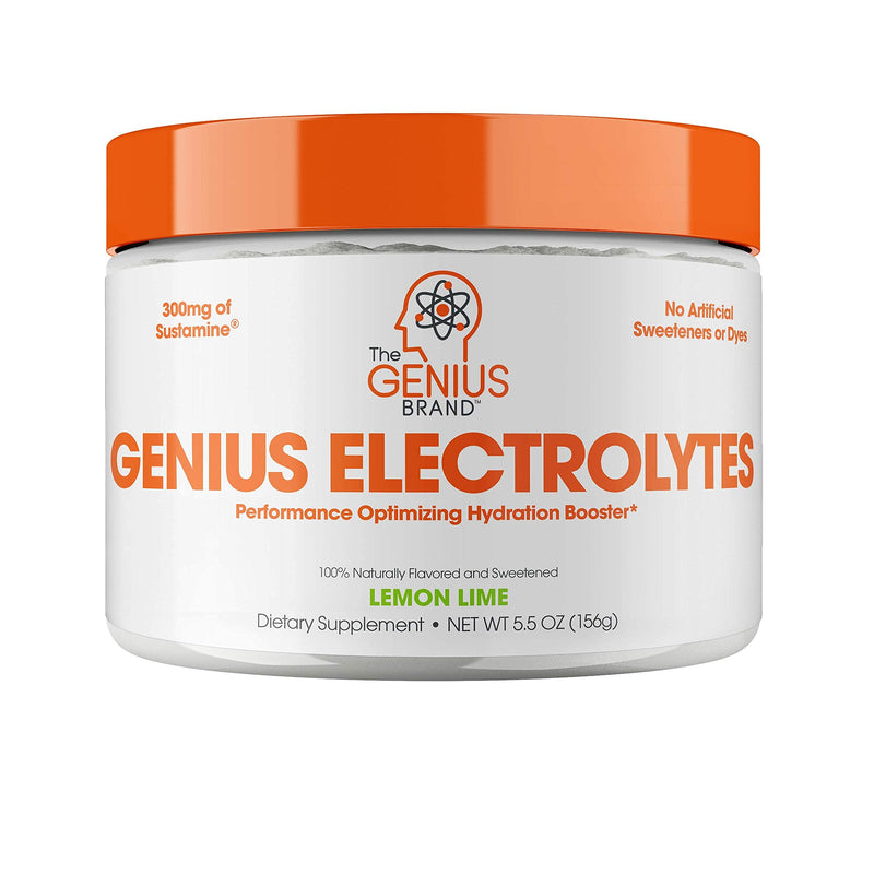 Genius Electrolyte Powder – Natural Hydration Booster | Endurance Supplement with Electrolytes (Potassium, Magnesium, Zinc) - Sugar Free, Vegan, Keto Friendly Energy - Lemon Lime (Drink Mix), 30 Sv 30 Serving (Pack of 1) - NewNest Australia