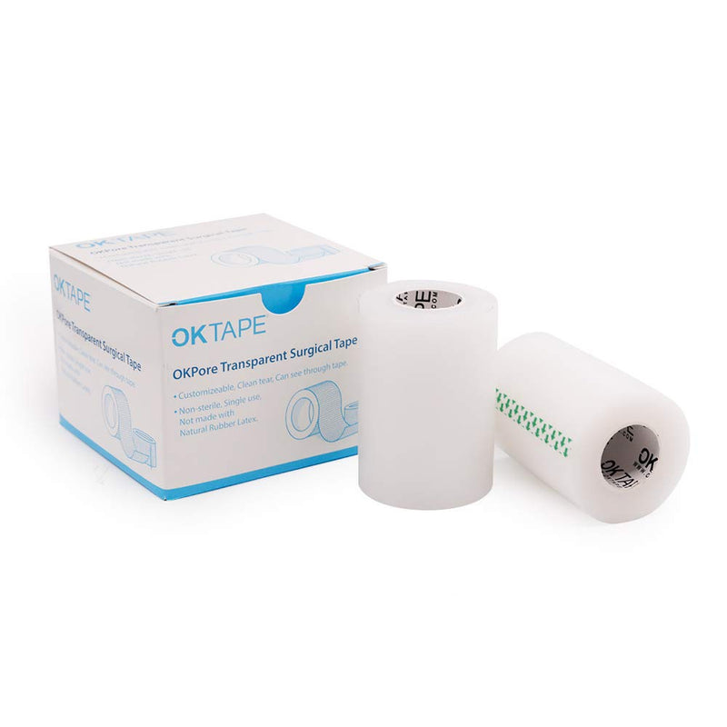 OK TAPE OKPore Transparent Surgical Tape, First-Aid Medical Hypoallergenic Tape, Latex Free, Pack of 4 Rolls, Size: 3“*10yds 3x360 Inch (Pack of 4) - NewNest Australia